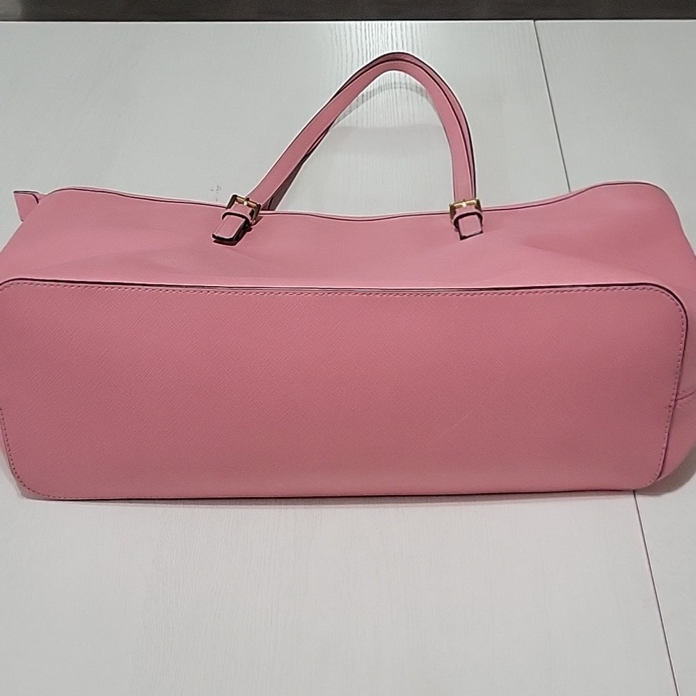 NWOT Michael Kors Rose Pink Leather Tote with Gold Accents And Duster Bag - Picture 5 of 13